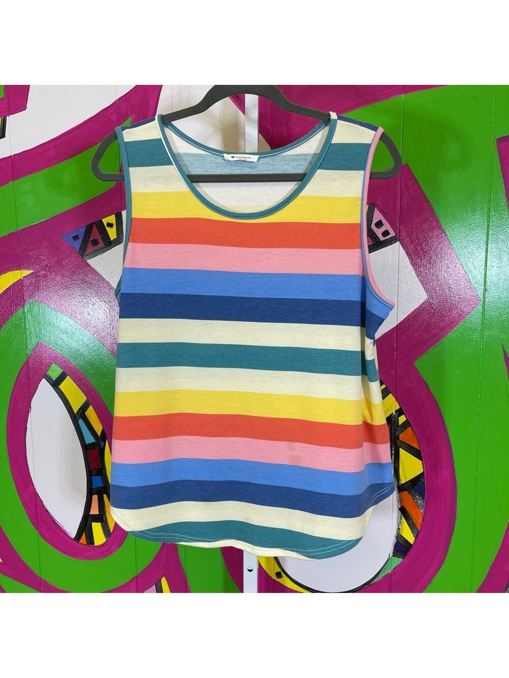 Bombom, Striped Tank Top. Size Large. In good used condition!